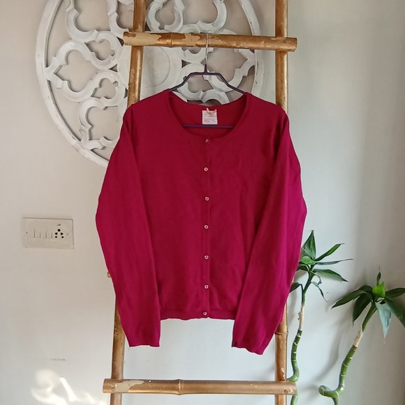 Zara Sweaters - Zara Deep Purple Fuchsia Cardigan